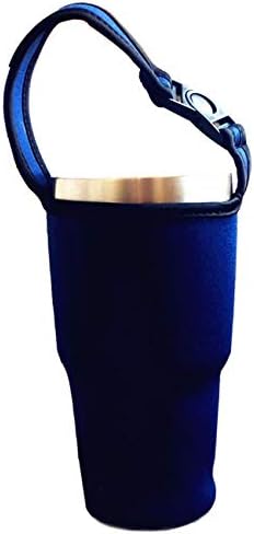 4 Опаковки чаши на 30 грама, калъф-стойка за чаша кафе на 30 грама, Неопреновый ръкав с дръжка за носене (Черно, синьо, розово, тъмно