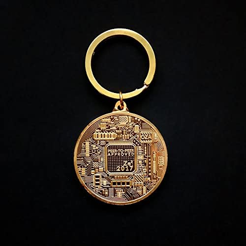 1БР Възпоменателна Монета Позлатен Биткойн Виртуална Монета Биткойн Ключодържател Криптовалюта 2021 Лимитированная Серия са