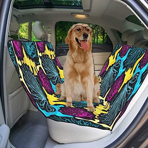 Калъф за седалка кучета ENEVOTX Обичай Цвете Doodle Art Блок С ръчно рисувани Печат Калъфи за автомобилни седалки за Кучета Водоустойчив Нескользящие Трайни Меки Седалки ?