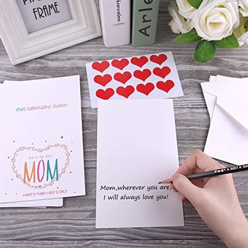 TUPARKA 36 БР Поздравителни картички за Деня на майката с Конвертами, 6 Различни Уникални Дизайни Ден на Майката