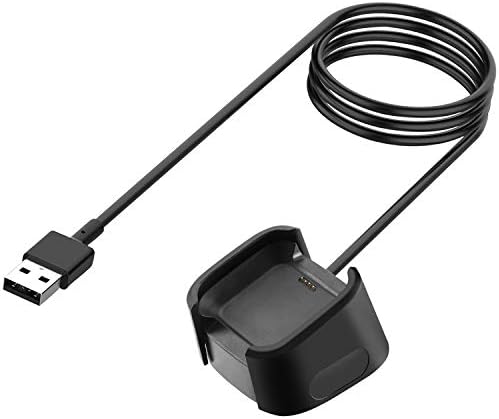 Зарядно устройство KingAcc, съвместимо с Versa 2, 1 комплект Заменяеми USB-кабел за зареждане, адаптер за док-станция за фитнес-умни часа Fitbit Versa 2 (само за Versa 2)