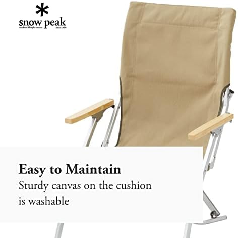 Ниско плажна стол Snow Peak - С дървени подлакътник и облегалка - 23 x 26 x 39 см