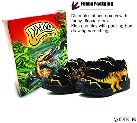 Dinosoles 3D T-REX, Светеща led обувки с Ниски берцем за деца, Момчета и Момичета, Леки и дишащи Ежедневни Маратонки за Бягане,