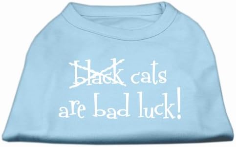 Тениска с Трафаретным принтом Mirage Pet Products Black Cats Are Bad Luck, XX-Големи, Светло синьо