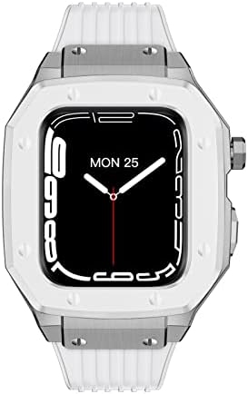 CNHKAU за Apple Watch Band Series 44 мм, дамски часовник от сплав, калъф, каишка 45 мм 42 мм, Метална Рамка, Модификация, Комплект