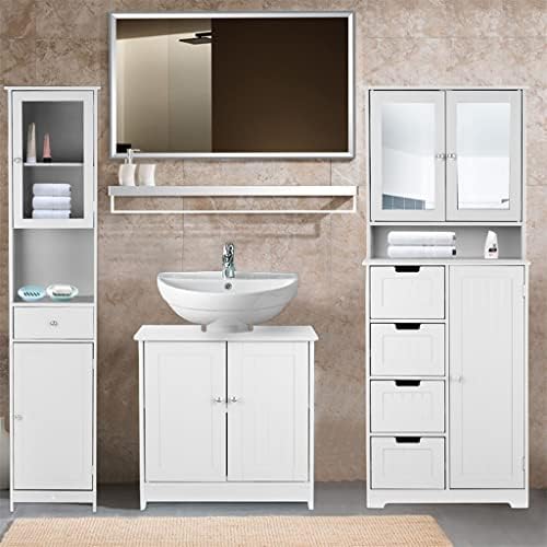Шкафове за баня SXDS за съхранение Шкафове За Баня Мебели за баня Дървени Подови шкафове с Врати и чекмеджета