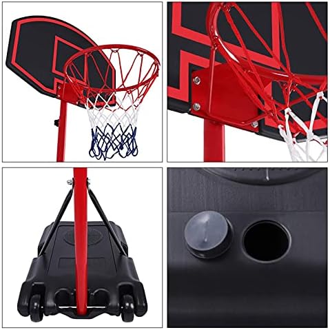 Движещ се Джобно баскетбол обръч, Мини Баскетболно система за младежта, Регулируема по височина (5,25-7,4 метра) Баскетболното пръстен