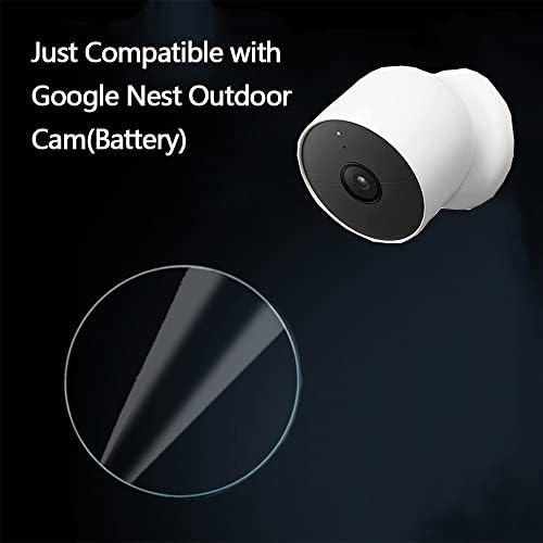 Защитно фолио за екрана OYOCAM, 2 опаковки, закалена фолио за обектива на камерата, която е съвместима с Google Nest Cam Outdoor (батерия), Защитно фолио за обектива, лента от закал