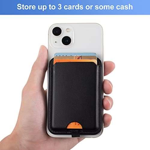 Магнитен кожен държач за телефон портфейла Liuzidit за iPhone Съвместим с поставка за чантата iPhone MagSafe за iPhone 14/13/12