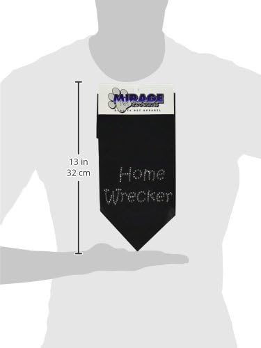 Шарена кърпа Mirage Pet Products Home Wrecker С кристали, Голяма, Черна