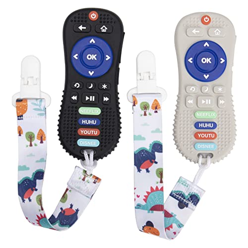 2 Опаковки на Детски играчки с дистанционно управление, Играчки за никнене на млечни зъби във форма на телевизия за деца 6-24 месеца,