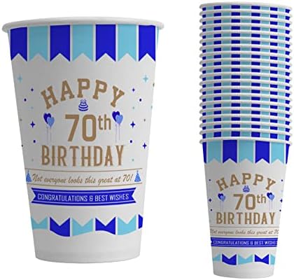 Картонени Чаши за дрехи Bang Tidy 12 Опаковки по 12 Унции - Декорация на 70-ия рожден ден - за Еднократна употреба, Подходящи