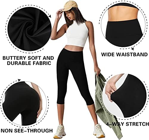 НОВИ, МЛАДИ Гамаши Капри в 2 опаковка за жени-Спортни Черни Панталони за Йога с Висока Талия и контрол на корема
