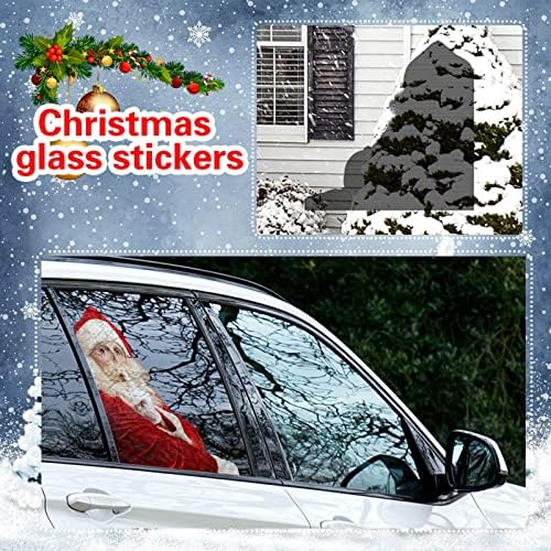 Багаж Етикети за Куфари Дядо Прозрачни лепенки за прозорци на коли Коледни Стикери На автомобилни стъкла Празнична Украса Самозалепваща