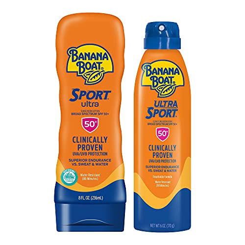 Слънцезащитен лосион Банан Лодка Sport Ultra с широк спектър на действие SPF 50 + Двойна опаковка-спрей, 8 грама. Слънцезащитен