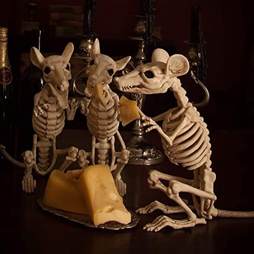 ECYC Пластмасова Украса във формата на Скелет на Животното, Ужасни Кости на Скелета на Хелоуин с Възможност за връзка за Хелоуин, Реквизит за парти в стил Хорър, Мишка