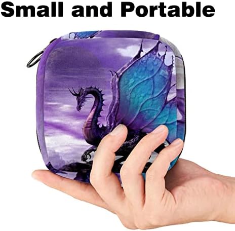 Чанта за съхранение на Хигиенни Кърпички Dragon Purple Женски Период Хигиенни Носене Чанта За Съхранение на Тампони Чанта с Цип Менструалния