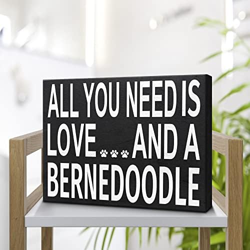 JennyGems All You Need I Love и Дървена Табела Bernedoodle, Подаръци за декор Bernedoodle, Произведено в САЩ