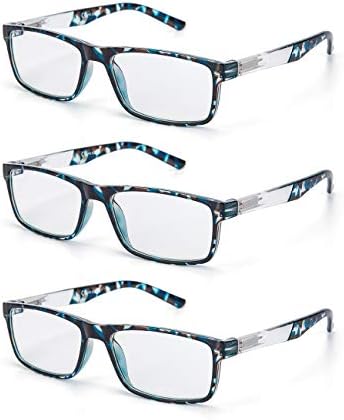 LANLANG, 3 опаковки, Блокер Синя Светлина Очила за четене за Мъже и Жени, компютърни очила с защита от синя светлина, От напрежението