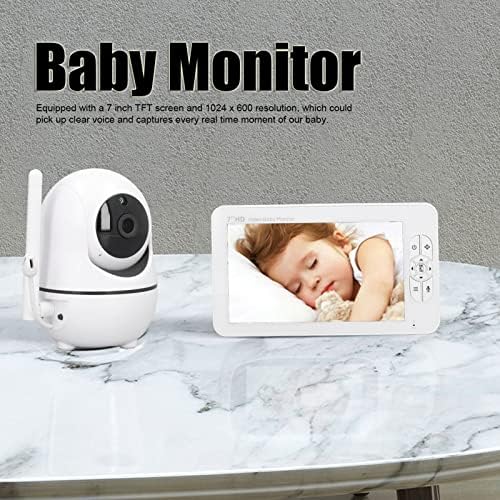 Камера за помещения, 7-инчов следи бебето за Нощно Виждане с Разделен екран с Висока разделителна способност, Определяне на температурата