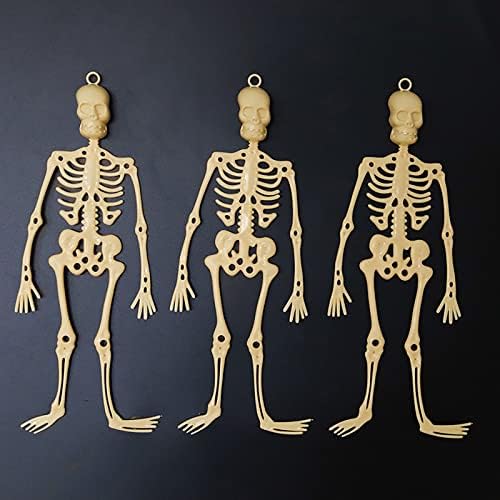 Пластмасов Скелет Скелет Хелоуин Украса Светещи Скелета На Човешки Скелет Медальон Окачен На Вратата Мъниста
