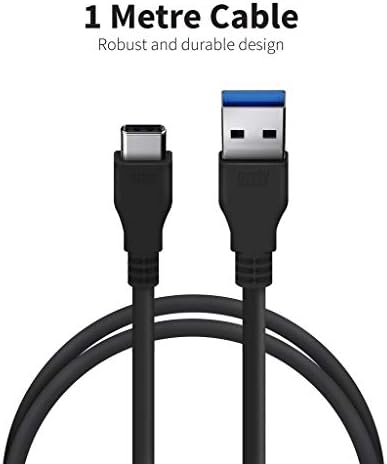 Кабел за бързо зареждане на USB 3.0 Type-C и пренос на данни Съвместим с LG 35WN75C-B! (18 W черен, 1 М 3,2 метра)