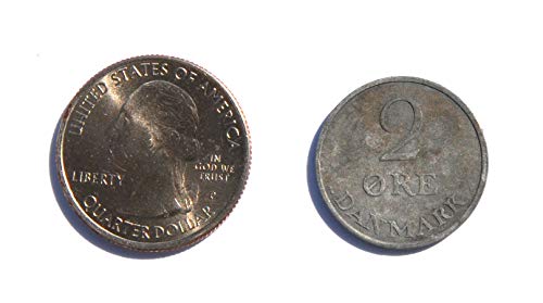 1951 DK 1951 Датската монета от 2 руди Много Добри Детайли