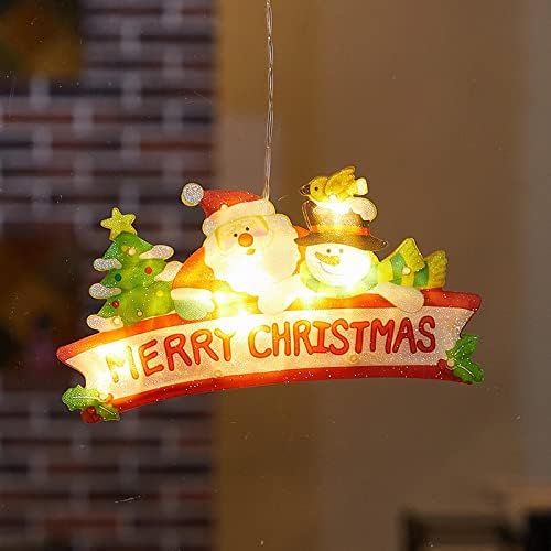 NC Коледна Украса на прозорци Led лампа-Издънка на Коледа прозорец Окачен лампа премяна Малки Цветни Светлини 7 елените на Дядо Коледа