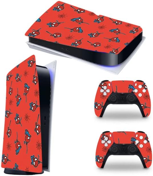 Red Hero-PS5 Skin Disc Edition Аксесоари за конзола и контролер, капаци кожи за Playstation 5 (подходящи само за версията