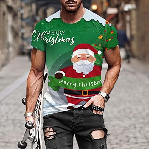 Мъжки тениски WOCACHI, Коледни Блузи с къси ръкави под формата на Войник на Дядо Коледа, Забавни Коледни графични вечерни Тениски Slim