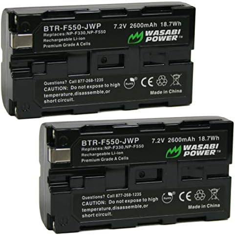 Батерия Wasabi Power (2 комплекта) за Sony NP-F330, NP-F530, NP-F550, NP-F570 (2600 mah, серия L) и CN-160, CN-216, CN-126