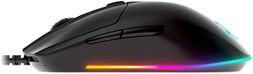 Детска мишка SteelSeries Съперник на 3 - 8500 индекса на потребителските цени, с оптичен сензор TrueMove Core - 6 програмируеми бутони - Разделени на стартер - Ярка подсветка Prism RGB