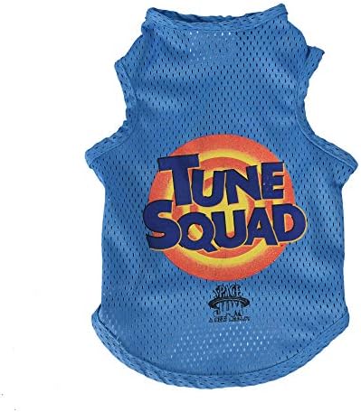 Майк за кучета Looney Tunes Space Jam 2 Tune Squad, Тениска за големи кучета | Тениска Looney Tunes Space Jam, Окото синя Тениска за големи