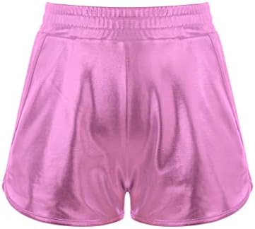 easyforever / Метални къси Панталони За Момичета, Блестящи Топли Панталони, Блестящи Танцови Къси Панталони, Детски Акробатични Спортни