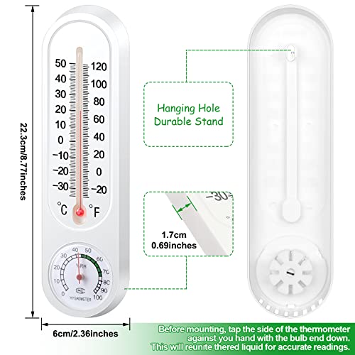 Вътрешен Външен Термометър, монтиран на стената lcd Термометър, влага, долно Оттичане термометър и Влагомер, Безжично Измерване на температура и влажност на въздуха