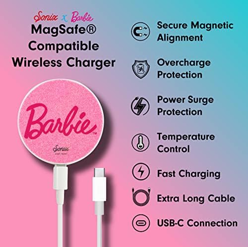 Калъф Sonix x кукли Барби + Зарядно устройство MagLink (Е Розово) за MagSafe iPhone 14 Pro Max | Ретро Барби