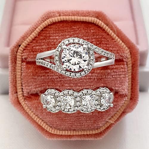 Пръстен за Дамата Просто Сватбен Банкет Женски Комбинираното Пръстен на Геометрична Форма, с Пълна диамантен пръстен, Подходящ пръстени за