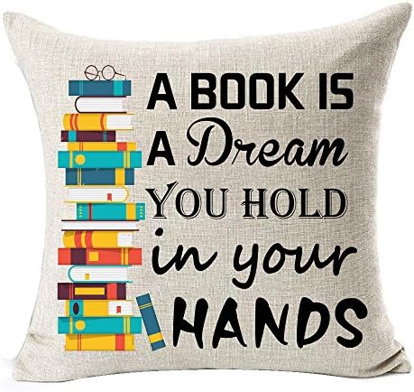 Andreannie Booklover, Библиотекар на Книжния клуб, Четене на книга - мечта, която държите в ръцете си, Памучен Бельо Калъфка за възглавница, една калъфка за възглавница, Нов До