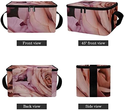 Чанта за Доставка на Храна Пролетта на Цветето Роза, Изолирано Продуктова Чанта | Двойна Светкавица