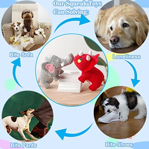 Deummiu Актуализирани Писклив Плюшени Играчки за Кучета, определени за Кученце, на 2 опаковки, Сладък Меки Плюшени Играчки за