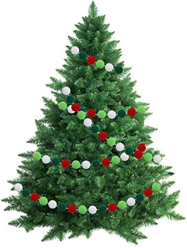 Aneco 4 Опаковки Коледно Почувствах с топки и Гирлянди, Коледни украси за Гирлянди, 80 Мъниста с pom-помераните, Коледни Подвесное украса от