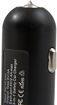 Зарядно за кола RapidX RXXSCASIL Xscape Dual USB Защитен с Чук и Нож за колан Черен, Сребърен