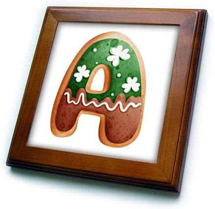 3dRose Прекрасно изображение на Свети Патрик с монограм за бисквитки, стартови плочки в А-образна рамка (ft-375877-1)