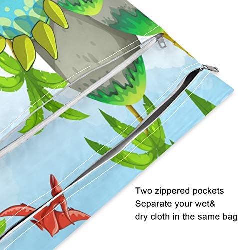 Мокри и Сухи чанти KEEPREAL Динозавър The Jungle за детски Филтър Пелени, да Пере Пътни Чанти, Плажни, Спортни Чанти за бански и