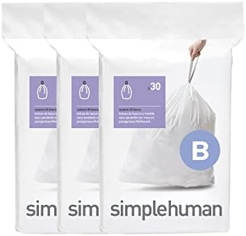 торби за боклук с завязками simplehuman Code P, изработени по поръчка, с обем 50-60 литра / 13,2-15,9 литра, бял на цвят