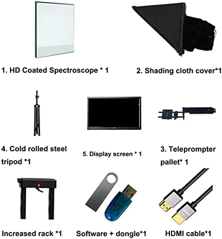 Телесуфлер от алуминиева сплав 20 инча с LCD екран, Поддържа система Xp/Win7/Win10 Цельнометаллическая дизайн за запис на различни телевизионни