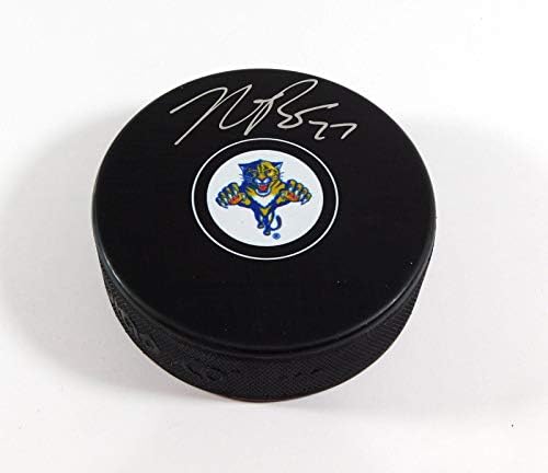 Ник Бьюгстад Подписа Сувенири Хокей шайба НХЛ Пантърс Фанатикс С автограф На шайбах НХЛ