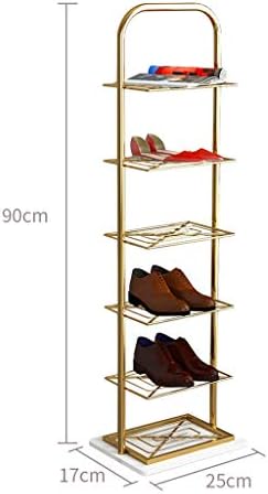 Стойка за обувки, Сверхпрочная метална стойка за обувки, на 6 нива, Подходяща за антре, (Д) 25 см X (Ш) 17 cm X (В) 90 cm, Многоцветен (Цвят: D)