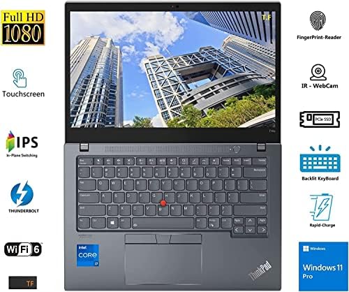 Нов бизнес лаптоп Lenovo премиум-клас Thinkpad серията T14s Gen2 за бизнес - 14-инчов сензорен дисплей FHD IPS, Intel Core i7-1165G7 11-то