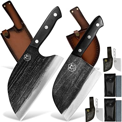 XYJ Пълен Тан Сръбски Нож на Главния Готвач, Древните Подправени Мясницкие Ножове С Кожени Ножнами За Кухня, Походный Китайски